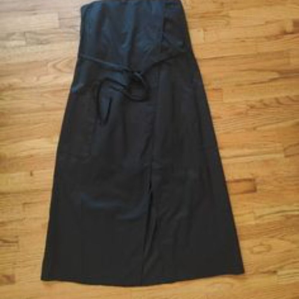 NWT Tibi Strapless Wrap-Effect Cotton-Poplin Playsuit in Black, retail = $525